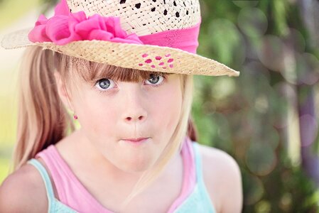 Girl blond hat