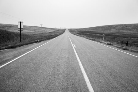 Empty Highway Road In Black And White photo