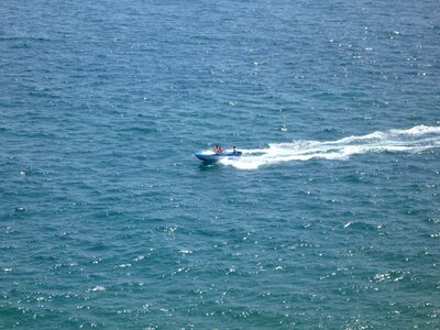 Blue boat boats photo