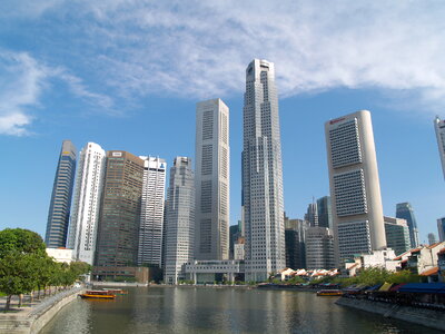 Singapore downtown in bright colors photo