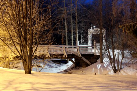 Snow stream bridge photo