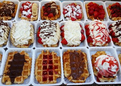 Waffle delicious dessert photo