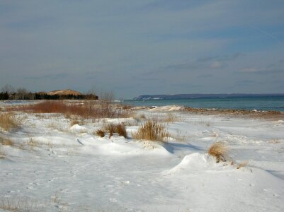 Glen Haven Beach in Winter photo