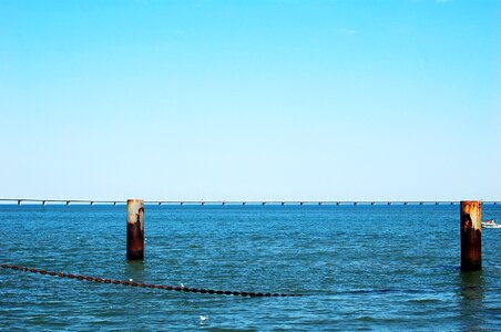 Edge of the sea port jetty photo