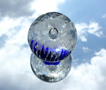 Sphere reflection round photo