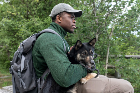 Man with dog photo