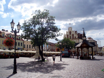 Historic Market Square with clouds in Rzeszow