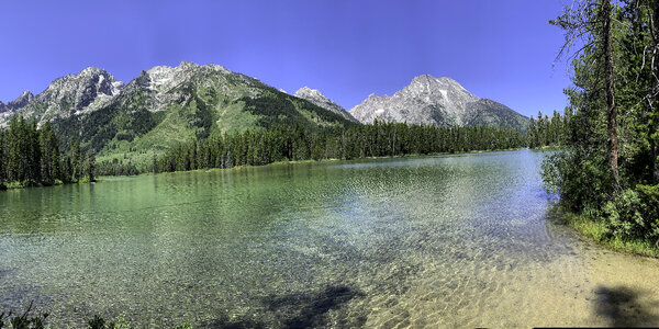 Mountains and Lake landscape in Grand Teton National Park photo