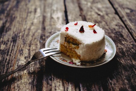 Cake on Wooden Table photo