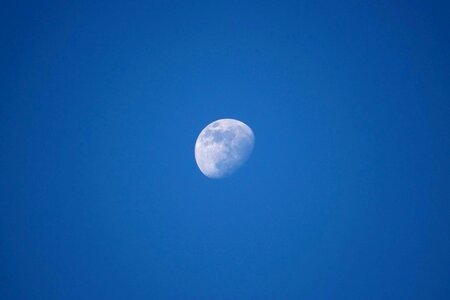 Blue Sky daylight moon