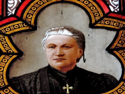Fine Arts portrait stained glass