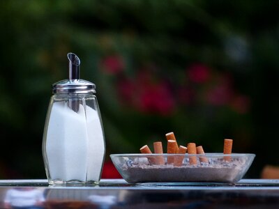 Tilt smoking ashtray photo