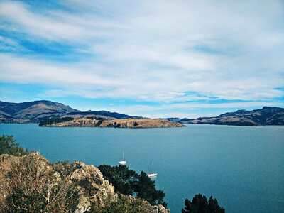 Landscape and water around Christchurch, New Zealand photo