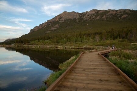 Boardwalk bridge building photo