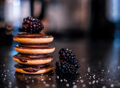 Biscuits Chocolate Blackberries photo