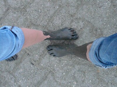 North sea feet dirty photo