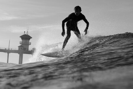 Surfer on Ocean Wave photo