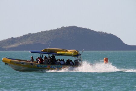 Powerboat great barrier reef whitehaven beach photo
