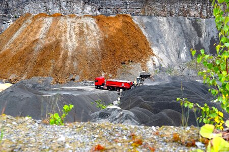 Excavator landscape machine photo