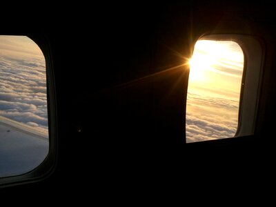 Aircraft window flying plane photo