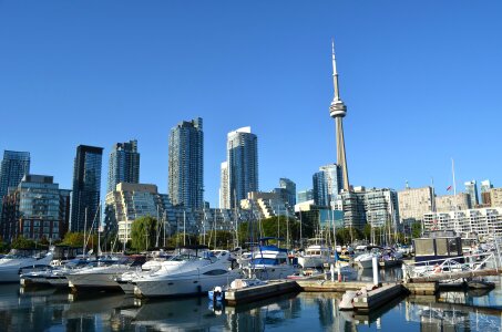 Toronto skyline with urban skyscrapers