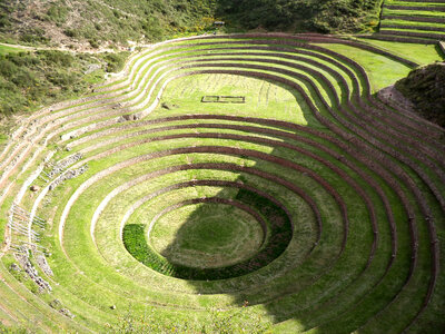 Terrace central place in Machu Picchu, Peru photo