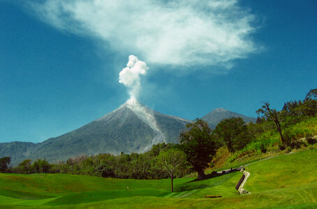 Landscape and small Volcanic Eruption photo