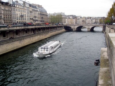 Paris, France. Touristic boat on the river photo