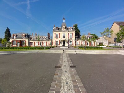 Sky clouds town hall photo