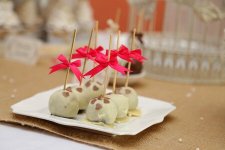 Cream lollipop meringue photo