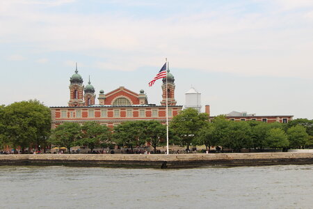 Ellis Island in New York harbor photo
