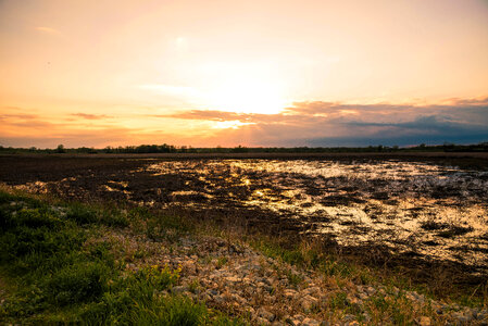 Sunset landscape colors over the Marsh photo