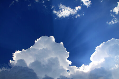 The Sunbeams Lighting through Clouds photo