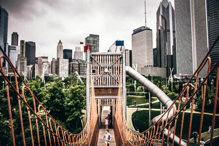 Playground for kids in Grant Park, Chicago photo