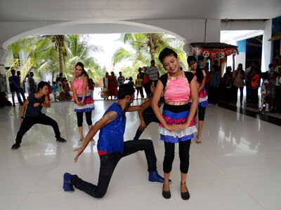 Dancers in Performance in Bangalore, India photo