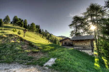 HDR Image of the Hillside at sunset photo