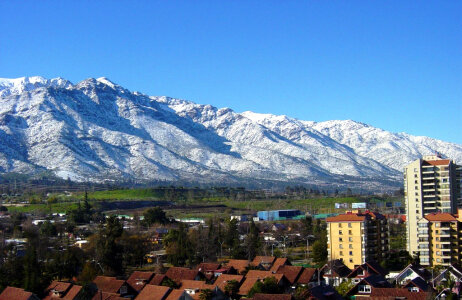 Santiago in winter landscape in Chile