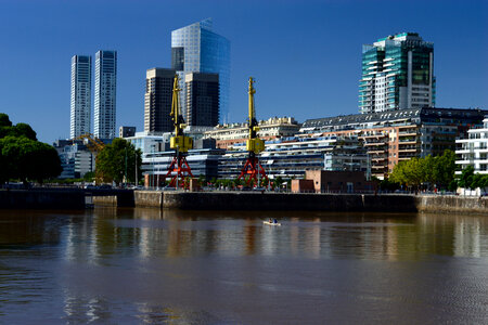 Skyline along the river in Buenos Aires, Argentina photo