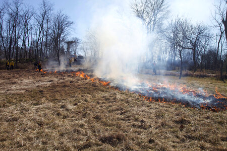 Firefighters starting burn