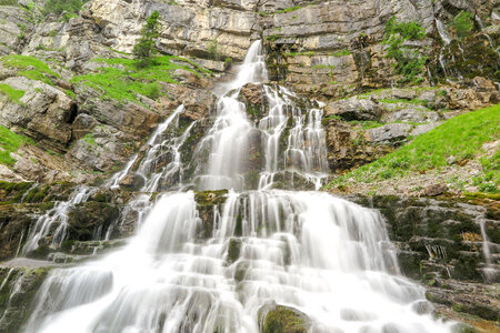Beautiful waterfall with cascading water photo