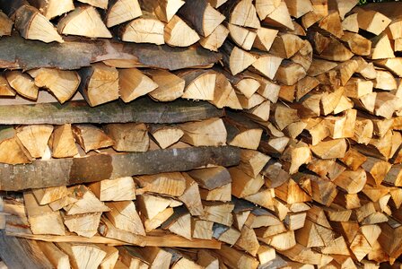 Log wood stacked
