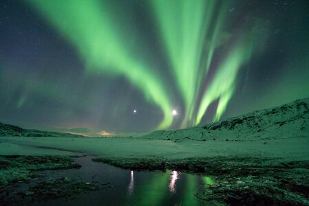 Aurora Borealis light midnight