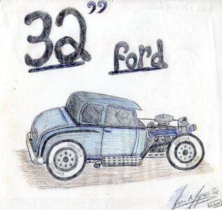 Hot Rod drawing by hand photo