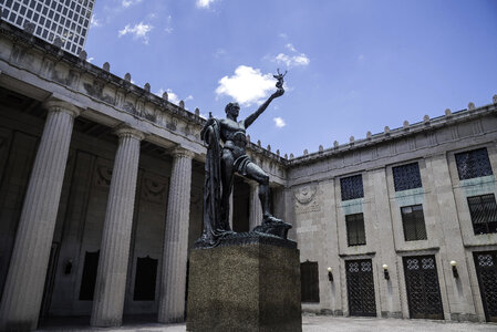 Statue in the middle of the courtyard at the Tennessee Legislative Buildings photo