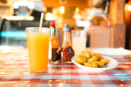 Orange Juice on Breakfast Table photo
