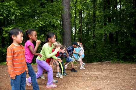 Babies exercise foot race photo