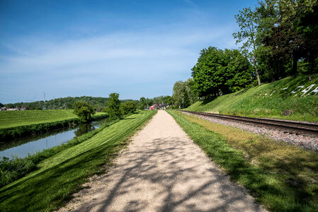 Landscape of the Walkway by the River in Galena photo