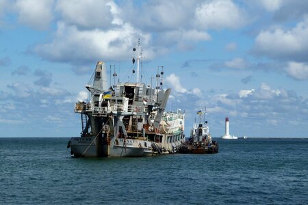 Bucket dredger ship Odessa. Ukraine, the Black sea photo