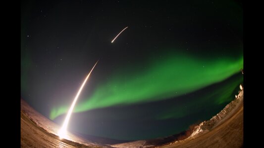 Sounding Rocket Launches Into Aurora Over Venetie, Alaska photo