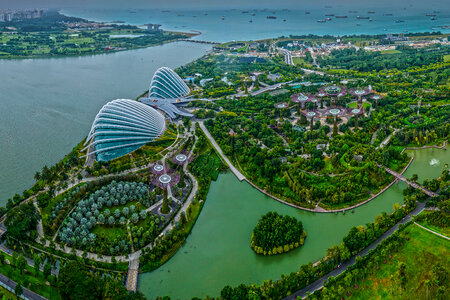 Aerial View of Gardens by the Bay, Singapore photo